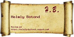 Helmly Botond névjegykártya